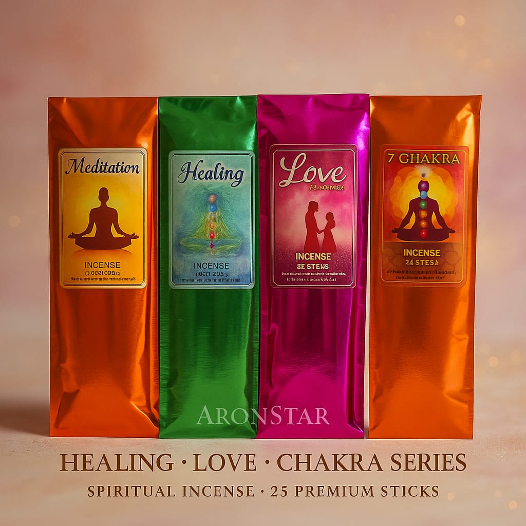 Pack of 4 Incense sticks- love, Healing, Meditation,chakra