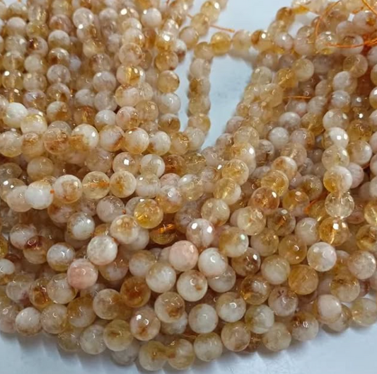 diamond cut citrine 10 mm bracelet