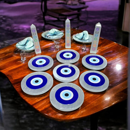 Evil Eye Selenite Plate