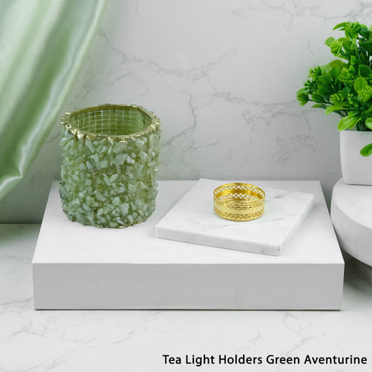 Tea Light Holder Green Aventurine