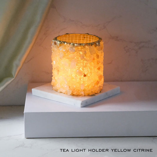 Tea Light Holder Yellow Critine