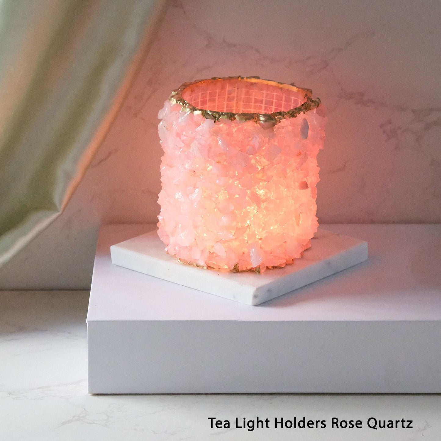 Tea Light Holder Rose Quartz