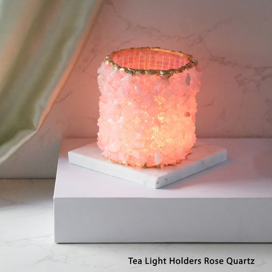 Tea Light Holder Rose Quartz