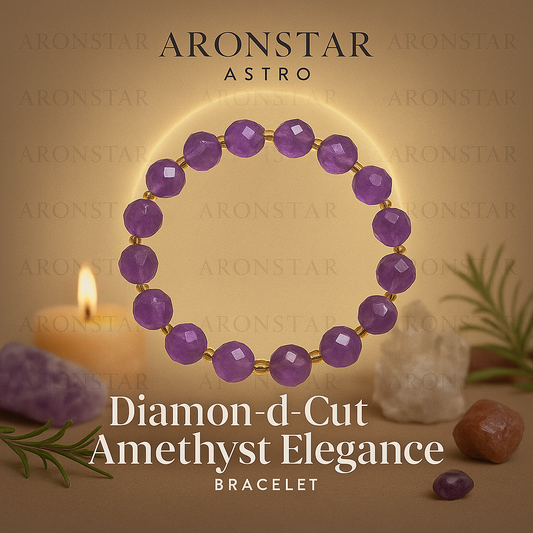 Diamond Cut Amethyst Elegance Bracelet (8 mm)
